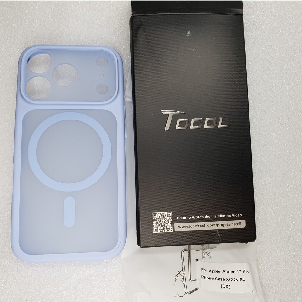 TOCOL Translucent Magnetic Case for Apple iPhone 17 Pro (Light Blue / Purple)